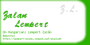zalan lempert business card
